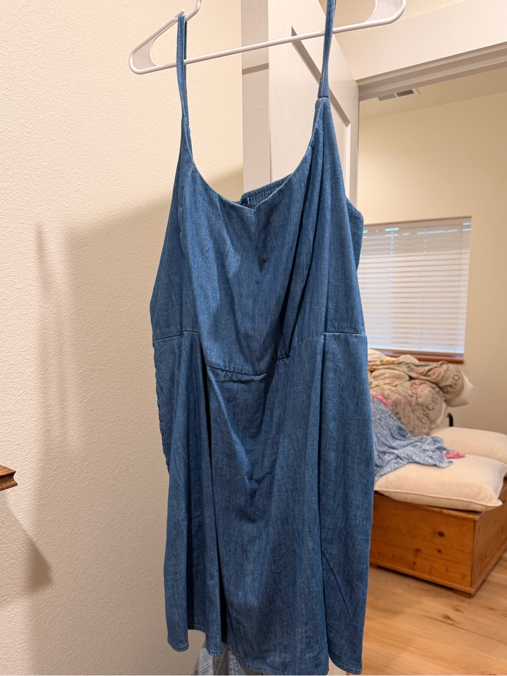 Old Navy Blue Denim Spaghetti Strap Mini Dress